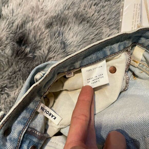 NWT! GRLFRND Karolina High-rise Button Fly Distressed Skinny Long Jean In Jaggar - Picture 8 of 10